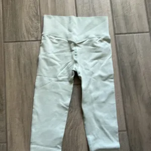 Ribbed light mint seemless leggings Green thumbnail 4