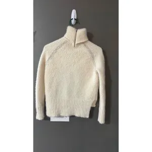 J.Crew Alpaca Merino Cashmere Blend Turtleneck Sweater Ivory‎ Cream Back Zip XS thumbnail 4