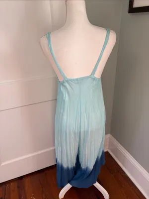 Light Blue Ombre Butterfly Jumpsuit Flowy Boho Free Size (Medium) thumbnail 4