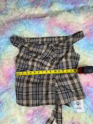 Cider Plaid Asymmetrical Top thumbnail 4