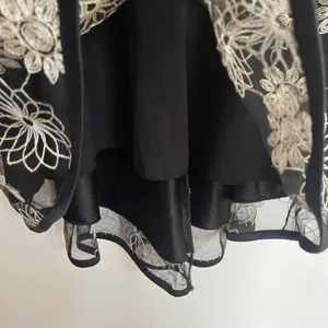 Zara Black Floral Embroidered Mesh Fit and Flare Sleeveless Dress Womens XS‎ thumbnail 2