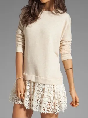 Women’s Free People FP Beach Shake It Pullover Top Cream Size M/L thumbnail 1