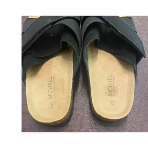 Michael by Michael Shannon Cork Footbed Sandals Black Strappy Slide Size 8 thumbnail 3