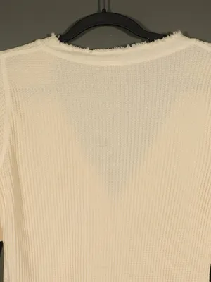 NWT Free People Long Sleeve V Neck Henley in Ivory Size Medium thumbnail 3