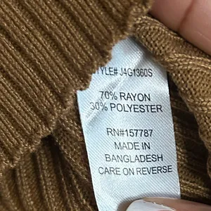 Brown Ribbed Crop Top with collar Size undefined thumbnail 3