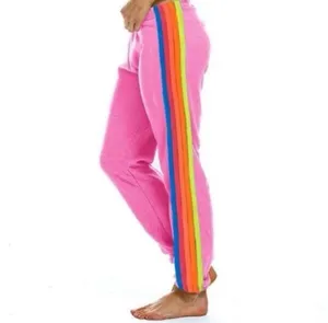Aviator Nation Pink Rainbow 5 Stripe Sweatpants thumbnail 2