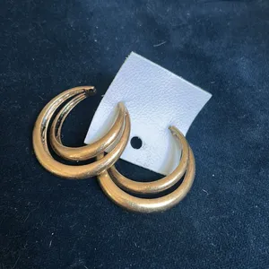 NWT Free People Studio Hoop Earrings in Gold thumbnail 2
