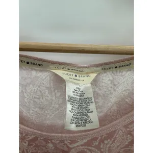 Lucky Brand Pajamas‎ Women XL Pink Cream Paisley Print Tank Top Drawstring Pants thumbnail 6