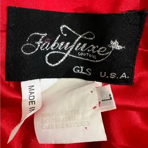 FabuLuxe Couture Red One-Shoulder Beaded Evening Gown Size Large Hand Beaded thumbnail 4