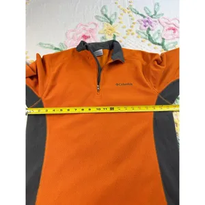 Columbia Quarter Zip Fleece Pullover Jacket‎ Women's Small Orange Gray thumbnail 4