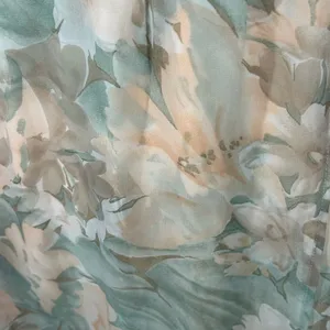 Romantic Floral Open Back Maxi Dress Peach Green Cream NWT M thumbnail 10