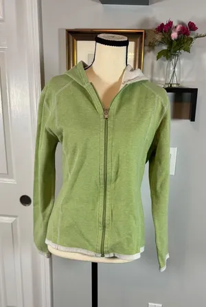Pendleton Womens Lime Green Full Zip Hoodie Sweatshirt Size M Cotton Blend thumbnail 1