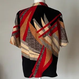 Vintage Abstract Button Down Top XXL Black thumbnail 2