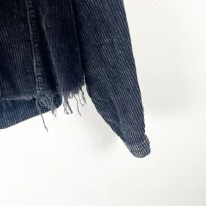 POL Black 100% Cotton Chest Pockets Frayed Hem Corduroy Trucker Jacket Small thumbnail 6