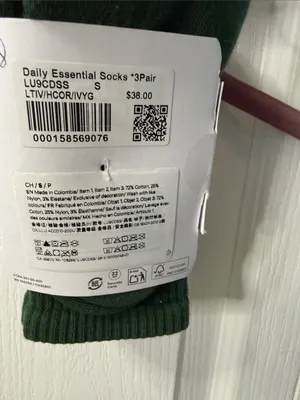 lululemon athletica Daily Essential Crew Socks - Cream, Green & Gray (3 Pack) thumbnail 2