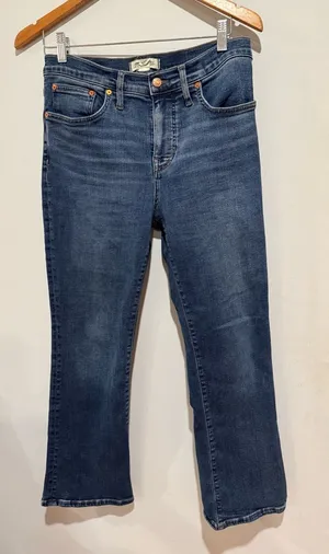 Madewell Women's Flare Jeans in Dark Blue Denim thumbnail 1
