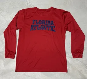 Adidas Florida Atlantic Owls FAU Women's SZ L T-Shirt Red Ultimate Tee NCAA thumbnail 1