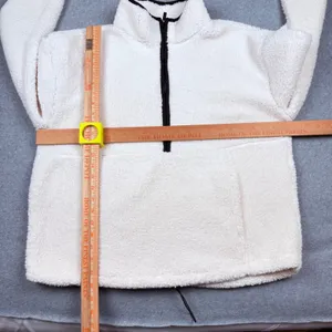 No Boundaries Womens XXL Cream Sherpa Fleece Quarter Zip Pullover Jacket thumbnail 6