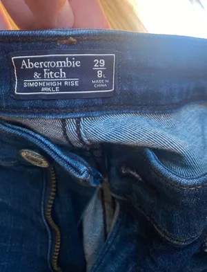 Abercrombie LONG High Rise Ankle Stripe Jeans thumbnail 2