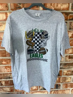 Let's Go Eagles Grey Graphic Tee - Women's Short Sleeve thumbnail 1