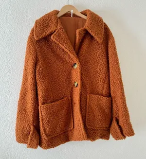 Free People *SO SOFT* Teddy Coat In Terra Cotta thumbnail 3