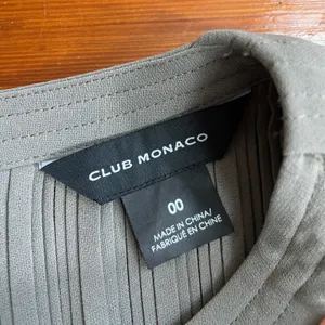 Club Monaco Fossil Green Micro Pleated Column Midi Dress Banded Waist Sz 00 💚🎀 thumbnail 13