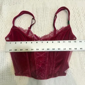 Victoria's Secret small Dream Angels faux lace up velvet corset BC 3186 thumbnail 3