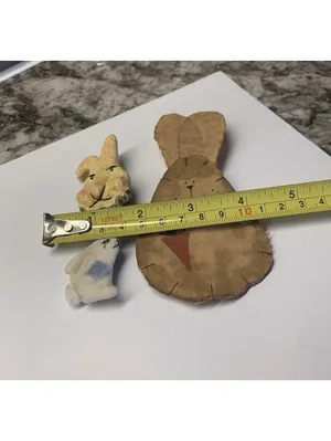 Bunny Rabbit Brooch Pin Handmade Hand Crafted Lot Of 3 Whimsical Cottagecore thumbnail 6