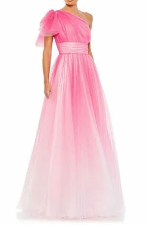 MAC DUGGAL 20377 Hot Pink Ombre Glitter One Shoulder Tulle Ball Gown Prom 6 thumbnail 1