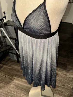 Show Me Your Mumu Metallic Ombre Eva Mini Dress Black Silver thumbnail 4