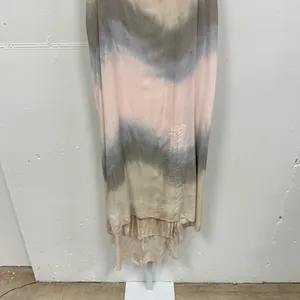 Boutique‎ Made In Italy Tie Dye Neutral High Low Sleeveless Maxi Dress Beige Med thumbnail 4