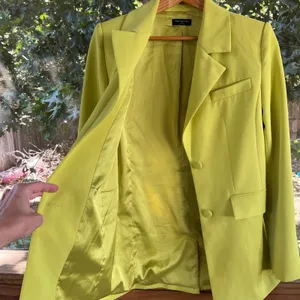 Naked Wardrobe Women's Lime Green Longline Blazer Size XS thumbnail 5