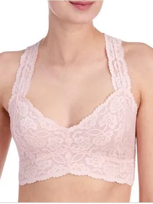 Intimately Free People Lace Galloon Racerback Bralette Bra Blush Light Pink thumbnail 2