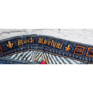 Rock Revival Stephanie Bootcut Jeans Size 29 Flap Pocket Y2K Thick Stitch Blue thumbnail 10