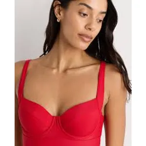 QUINCE Italian Underwire One Piece Swimsuit NWT Cherry Red Size XS SLOW FASHION thumbnail 2