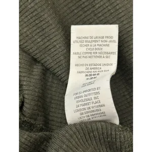 Free People Made in the USA Olive Green Ribbed Slub Knit Swing Tank Top Size M thumbnail 9