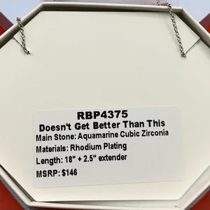 Bomb Party Necklace RBP4375 “Doesn’t Get Better Than This” CZ on Rhodium NWT thumbnail 3