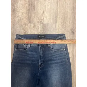 Social Threads Risen Jeans High Rise Wide Leg Raw Hem Medium Wash Size‎ 7/28 thumbnail 5