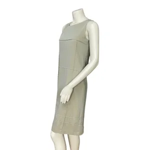 Shift‎ Dress Sleeveless Clean Lines Pintucks Mod Professional Office Neutral thumbnail 3