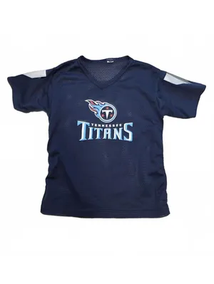Womens Youth Tennessee Titans jersey mesh shirt Y XL Navy Blue Game Day Size XS thumbnail 5