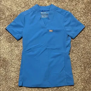 Figs Siaya Capri Blue V Neck Scrub Top‎ XXS thumbnail 3