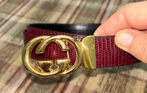 Gucci vintage skin belt 36 gorgeous burgundy thumbnail 2