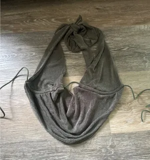 Edikted Olive Green Halter Scarf Crop Top thumbnail 1