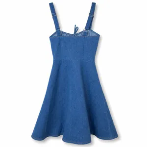 NEW Lulus Considered Charisma Blue Chambray Bustier Corset Style Mini Dress XS thumbnail 7