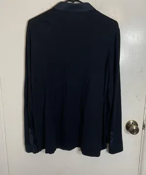 Collared Silk Button Down Blouse thumbnail 8