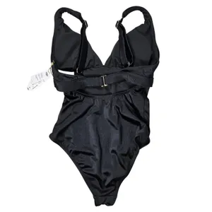 Mynah Black Rio Rainforest One‎ Piece Swimsuit V Neck XS thumbnail 2