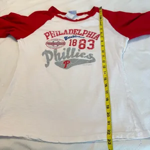 Genuine Merchandise Campus Lifestyle Philadelphia Phillies Raglan Baseball Shirt Size Large Juniors thumbnail 7