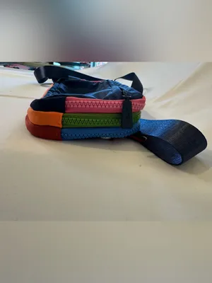 CAITINA Multicolor Colorblock Crossbody Bag Pouch Zip Adjustable Strap thumbnail 3