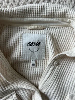 Aerie Waffle Knit Button Down thumbnail 3