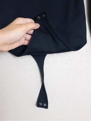 Abercrombie & Fitch Soft AF Long Sleeve Bodysuit XS Black Square Neck Thong thumbnail 6